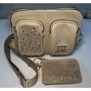 Steve Madden Crossbody Handbag Bshine Multi With Detachable Pouch Wide Strap